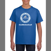 Kids Fin logo Blue tee # on front only