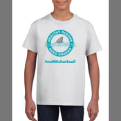 Kids Fin white tee # on front only